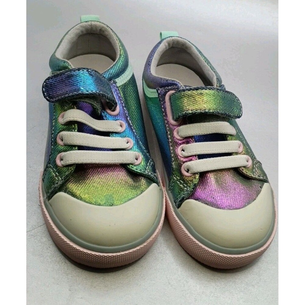 See Kai Run Kristin sneakers multi-colored shimmer finish with pink Soles 10T